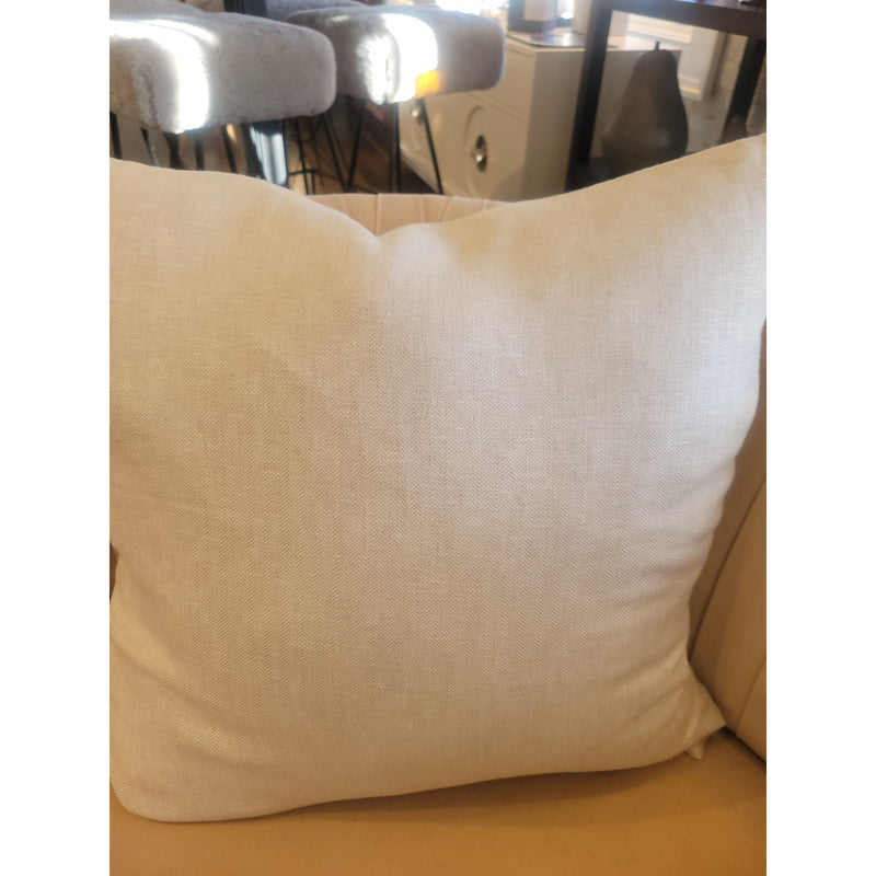PAIR of Custom Off-White Linen Square Pillows