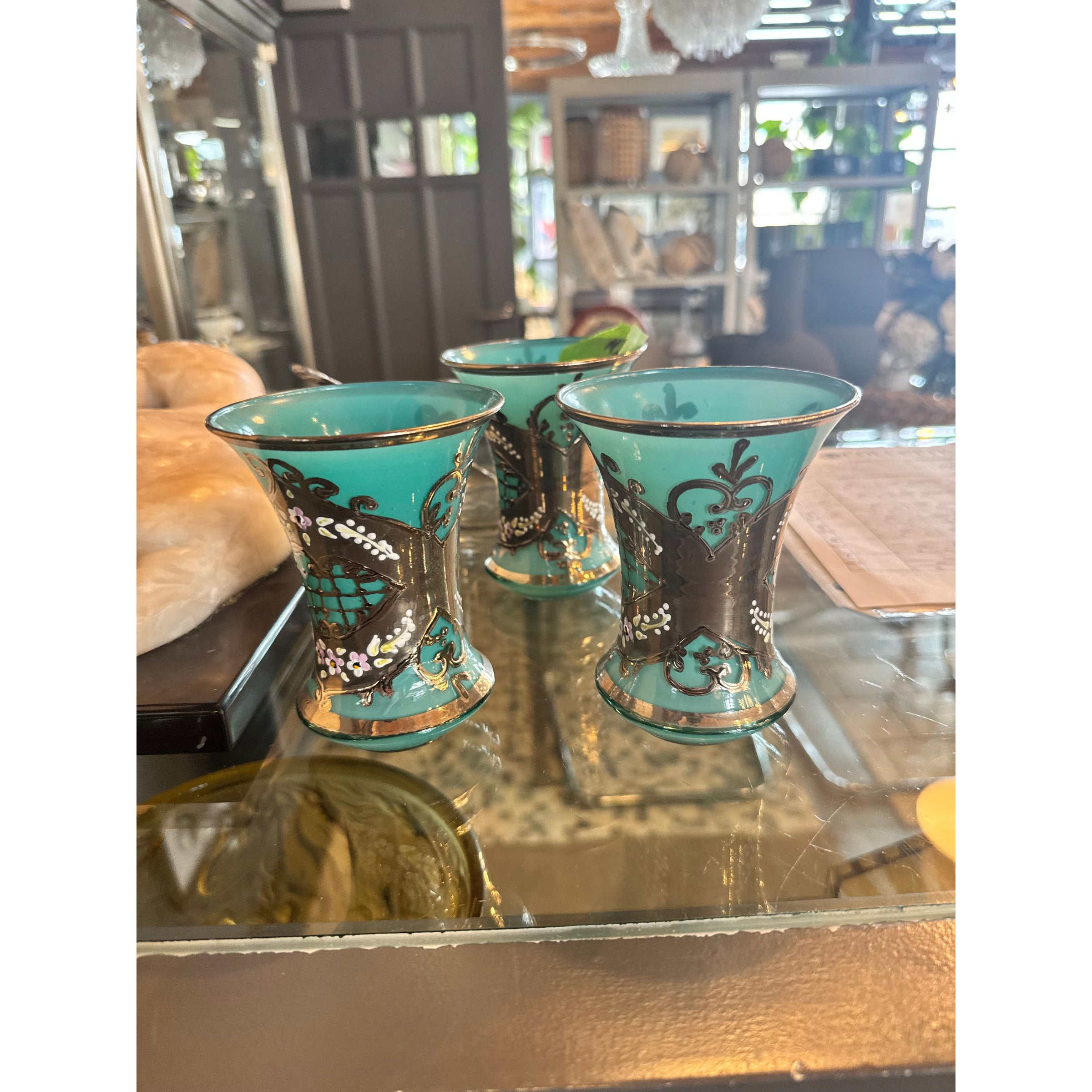 Set of 4 Hand-Painted Bohemian Glasses from ABC Home