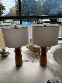 Pair of Wooden Table Lamps