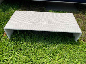 White Wicker Slimline Rectangular Coffee Table by Dedon