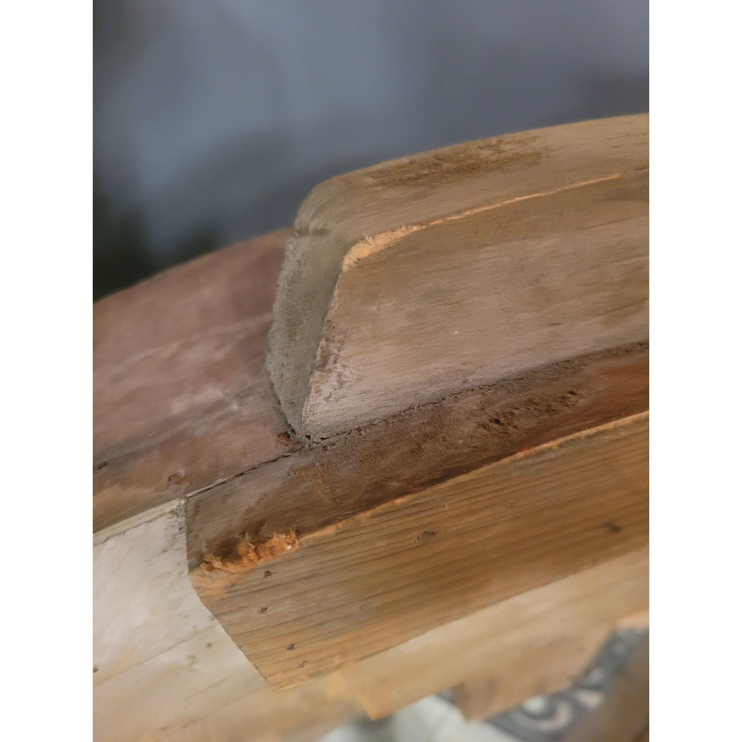 Vintage Salvaged Wood Oval Mirror