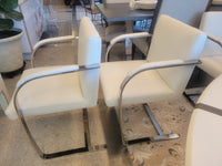 SET of 8 Leather & Chrome BRNO Dining Chairs by Ludwig Mies van der Rohe (AS IS)
