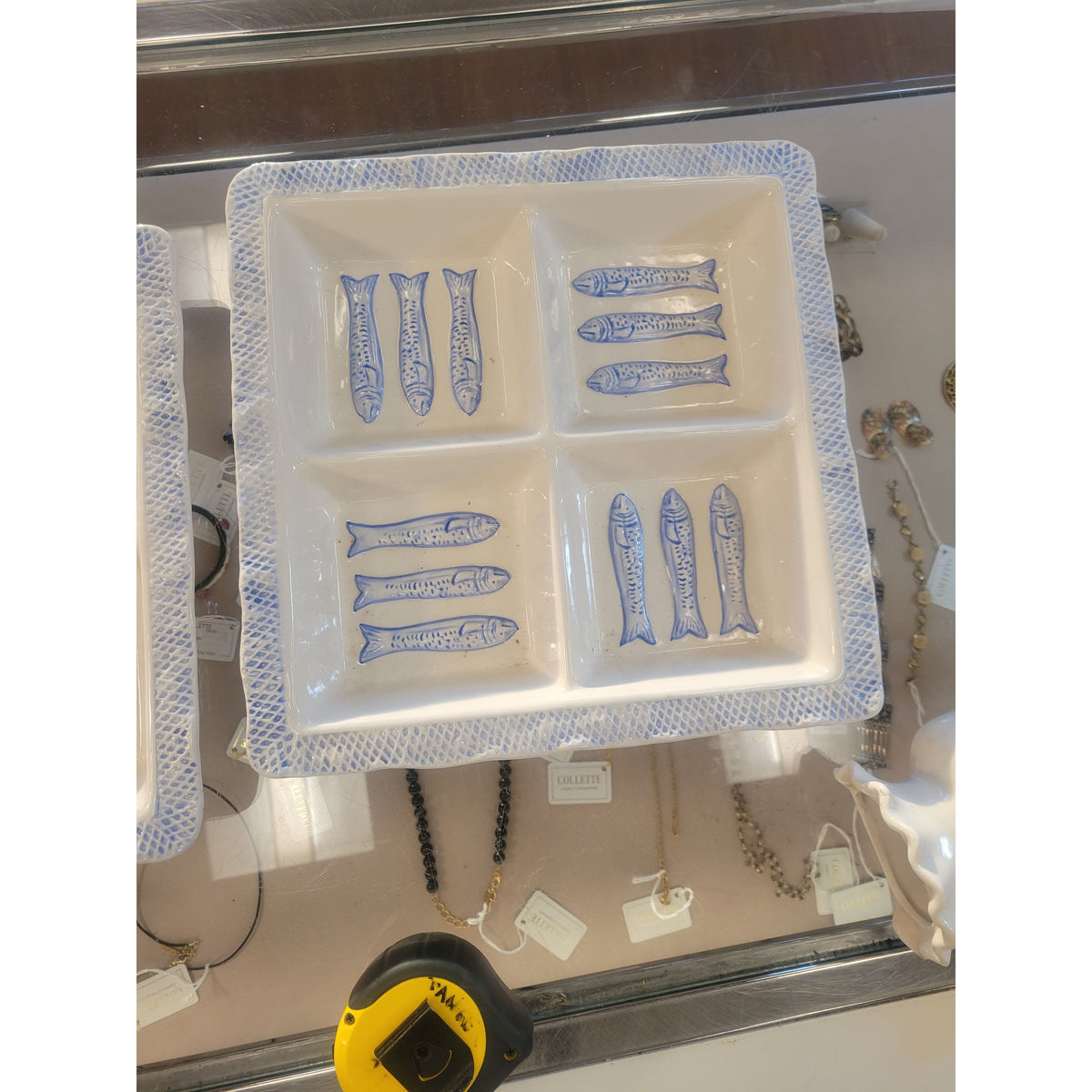 Square Ceramic Fish Platter by Studio B - colletteconsignment.com