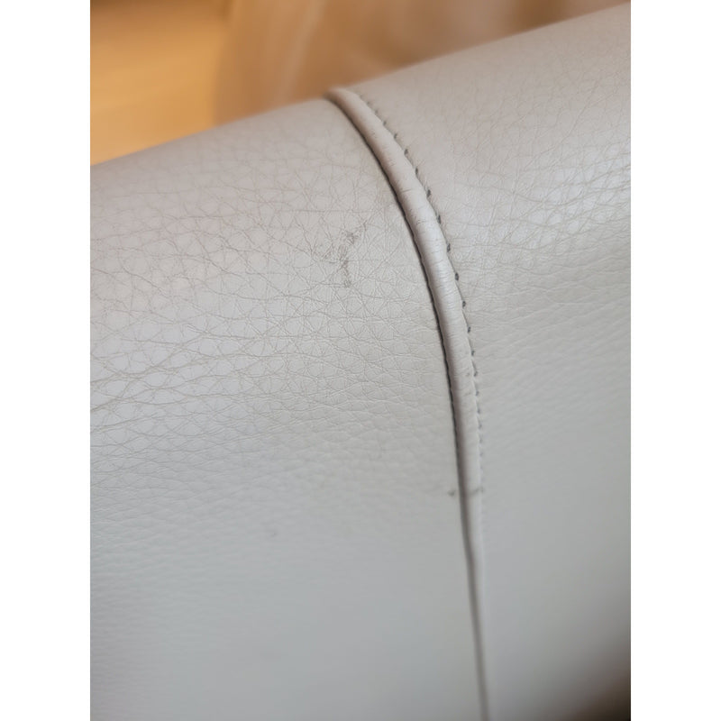 'Jackson' 7-ft Beige Leather Sofa by Room & Board - AS IS