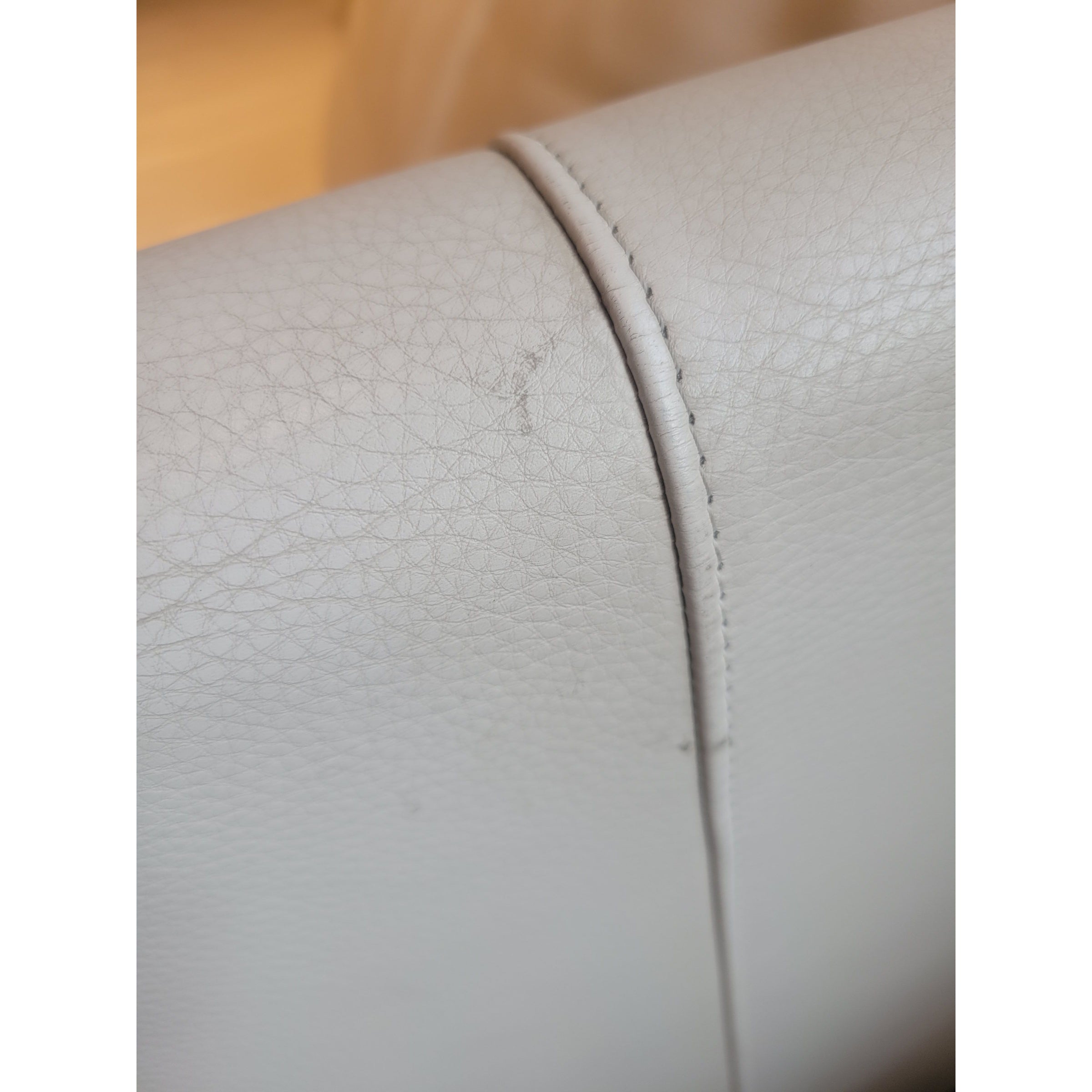 'Jackson' 7-ft Beige Leather Sofa by Room & Board - AS IS