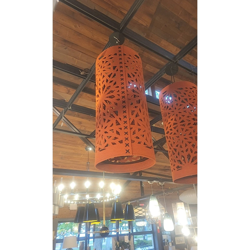 'Alhambra' Acoustic Sound-Absorbing Orange Felt LED Pendant Light by Buzzi - colletteconsignment.com