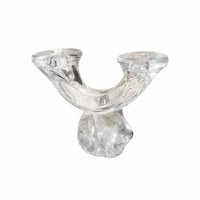 DAUM France Crystal 2-Arm Candle Holder