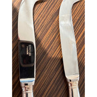 Ercuis France, Pr of Turenne Silverplate Cheese Knives, 7.75" L - colletteconsignment.com