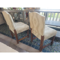 Set of 4 IKAT Upholstered Wood Dining Chairs (AS IS) - colletteconsignment.com