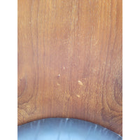 Wood Back Adjustable Rolling Desk Chair w/ Black Leather Seat (AS IS)