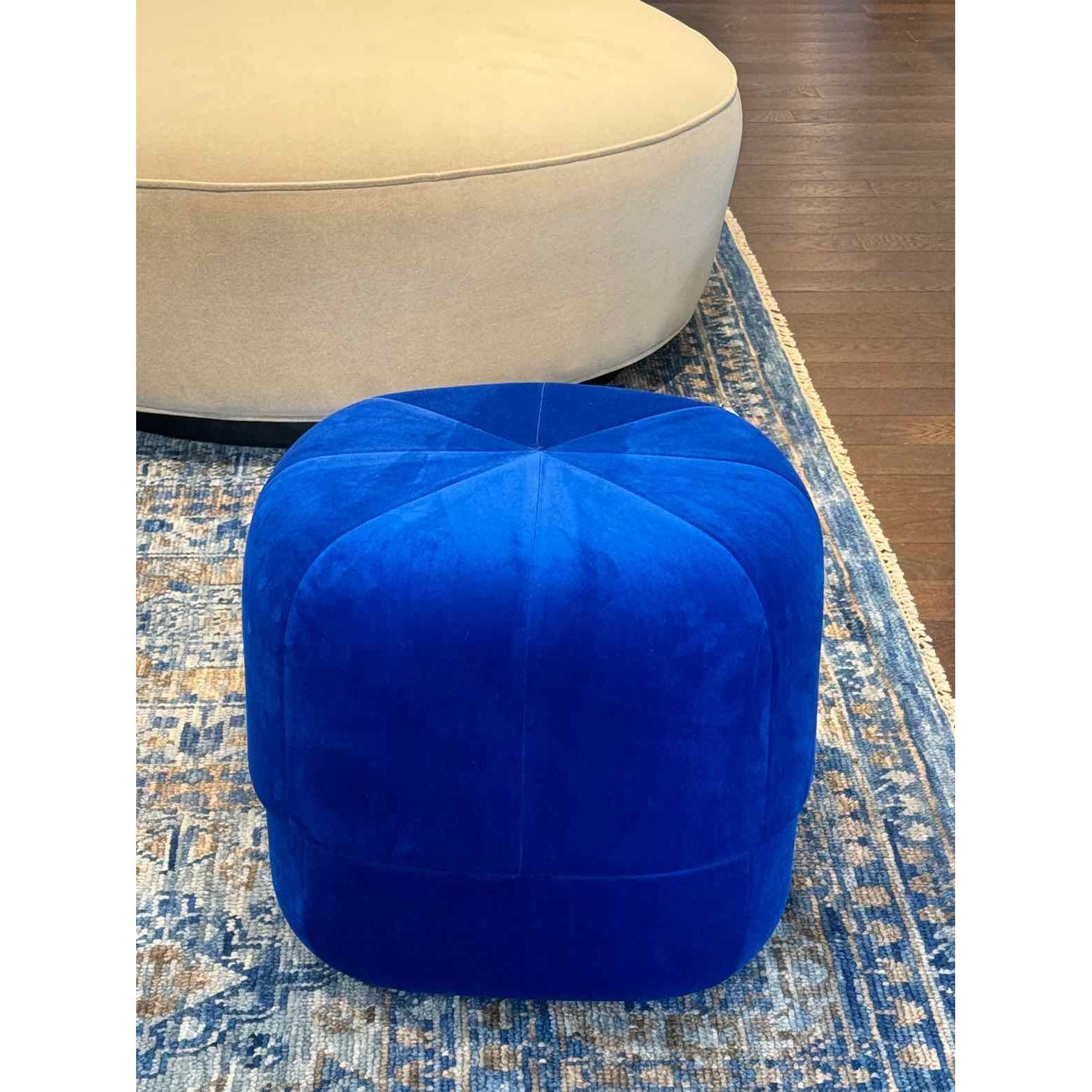 24UV5CYX - Velour Circus Pouf in Electric Blue by Normann Copenhagen