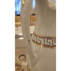Large White Pitcher w/ Handle & Greek Key Pattern