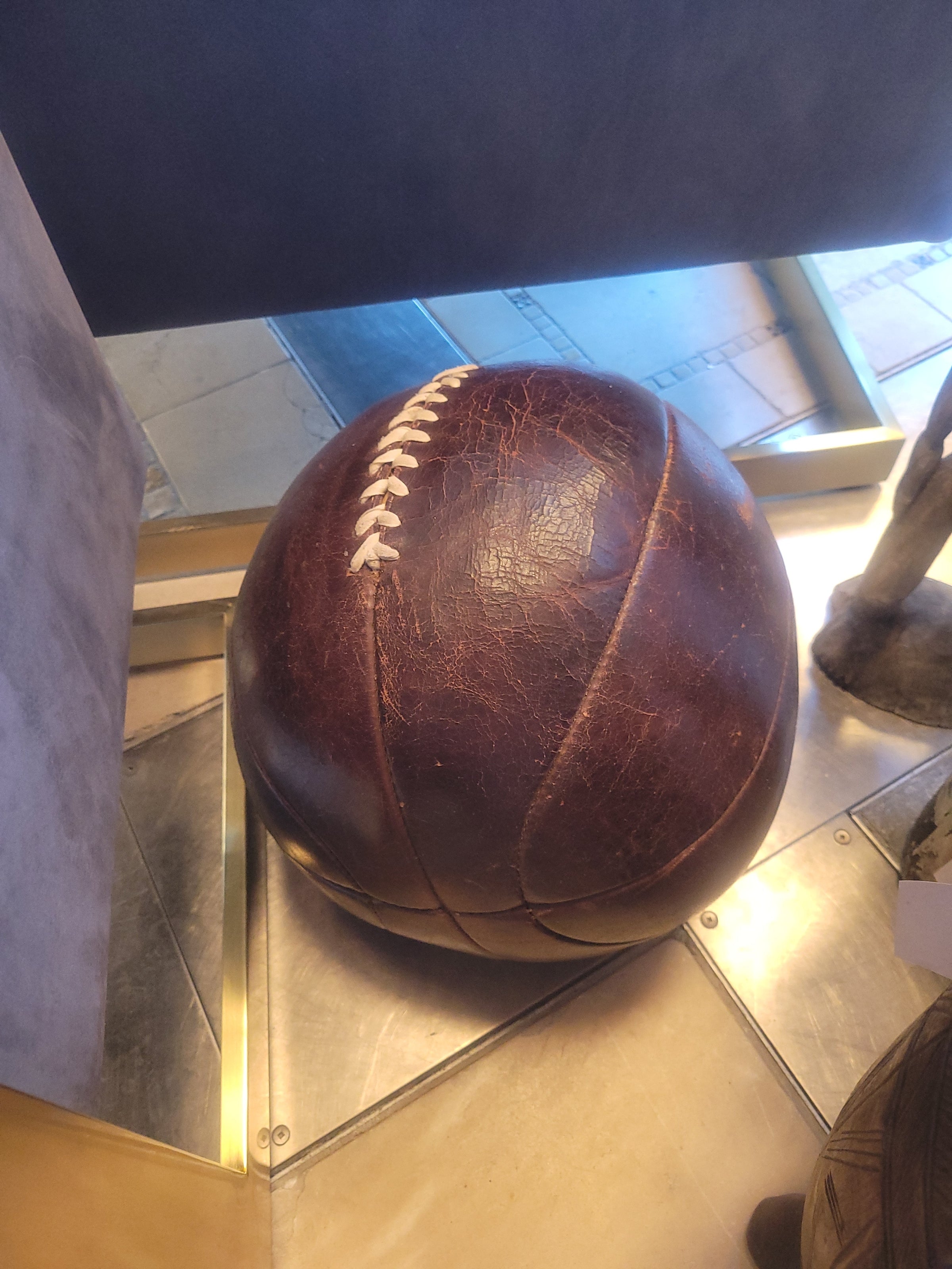 Vintage Stitched Leather Medicine Ball