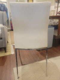 White Faux Leather Side Chair (AS IS)