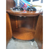 2-Door Burlwood Night Stand w/ Dark Walnut Feet & Brass Handles