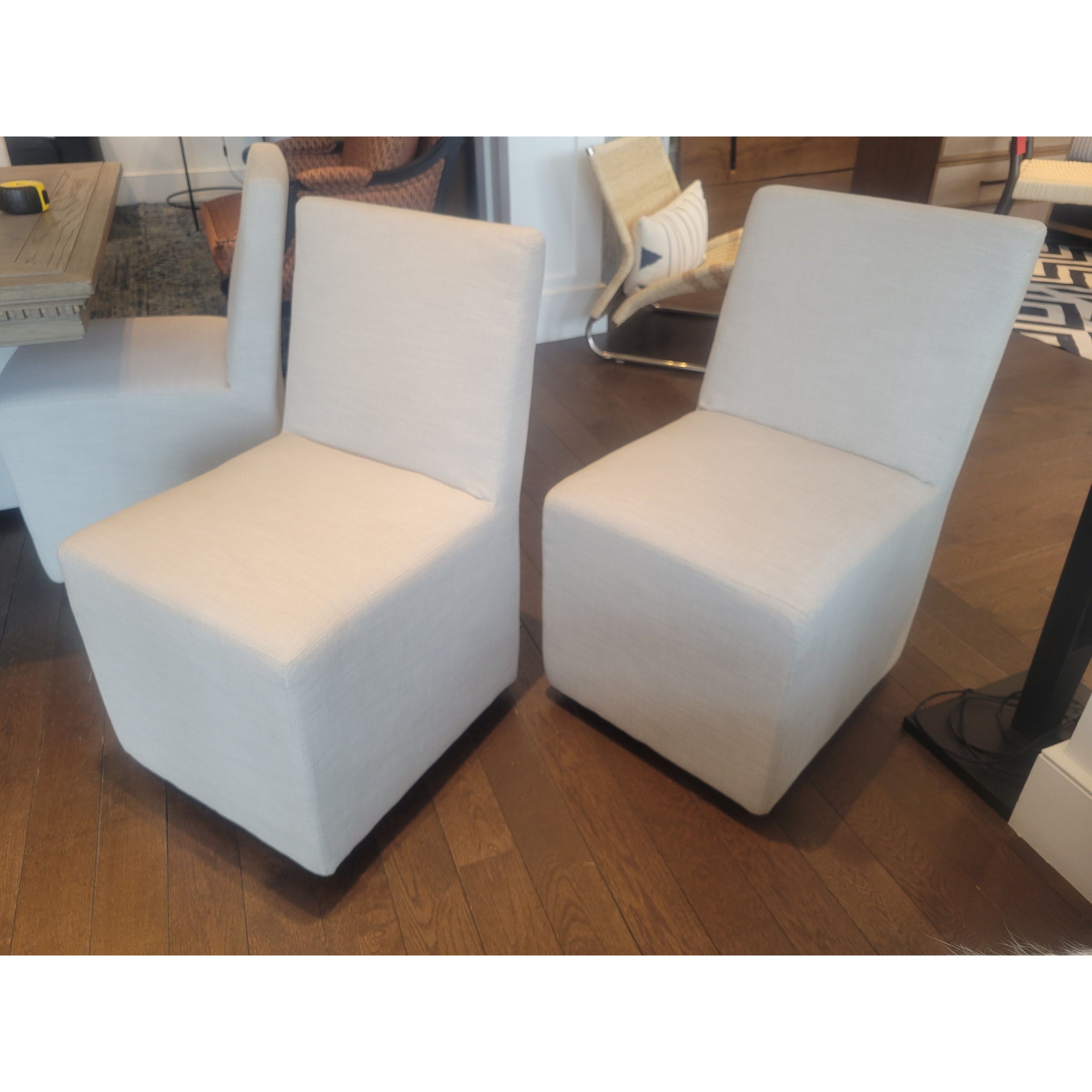 SET of 10 Ellison Fabric Dining Chairs on Casters by RH