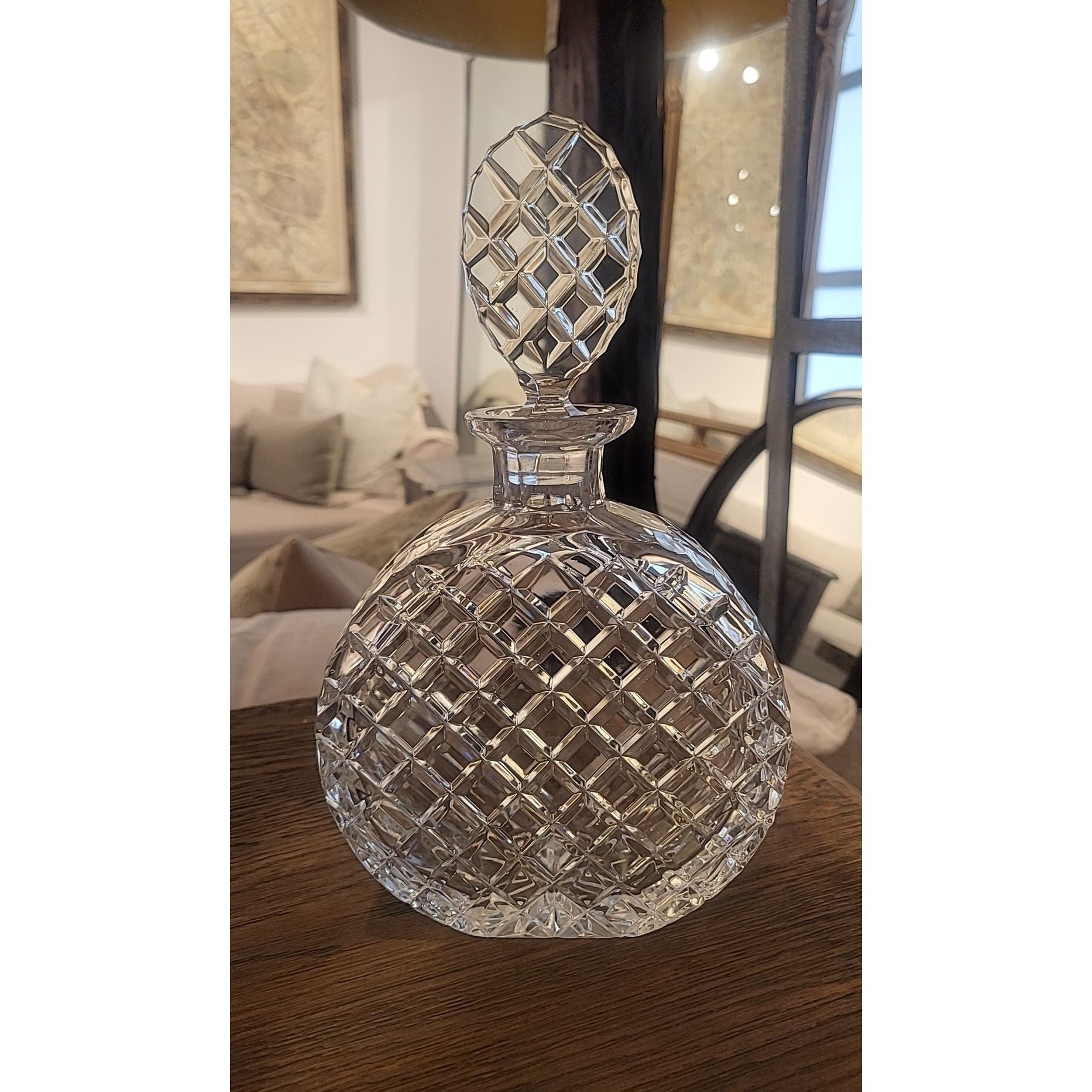 Crosshatch Crystal Decanter w/ Stopper