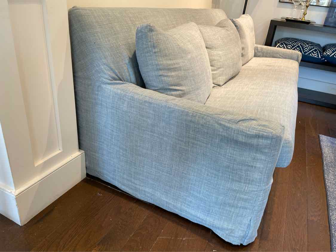 Light Blue Linen Queen Sleeper Sofa by Lee Industries