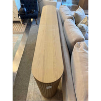 Blonde Wood Console w/ Fluted Legs
