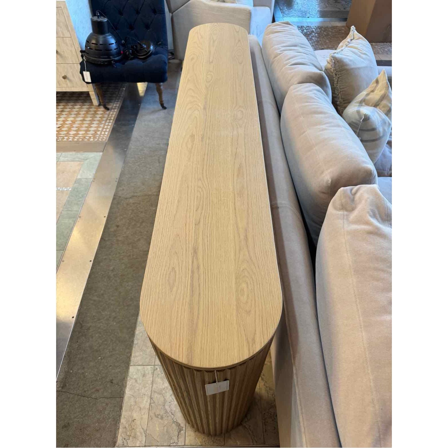 Blonde Wood Console w/ Fluted Legs