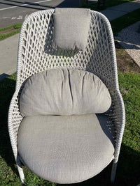 PAIR of All Weather Wicker Ahnda Lounge Chairs w/ Neck Pillow by Dedon (AS IS)