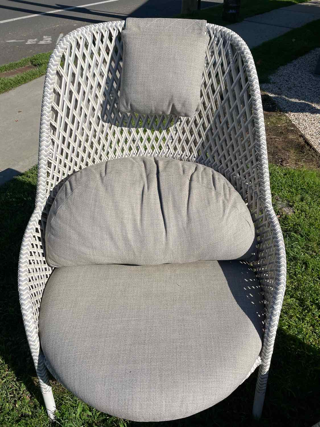 PAIR of All Weather Wicker Ahnda Lounge Chairs w/ Neck Pillow by Dedon (AS IS)