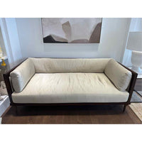 'Chambord' Upholstered Satin Walnut Sofa / Loveseat by Jiun Ho - colletteconsignment.com