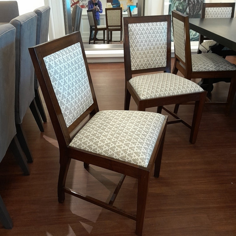 Pair of Custom Upholstered Side Dining Chairs, 20.5"W x 21"D x 35.5"H