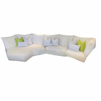 'Standard' White Chenille Modular Chaise Sofa - AS IS