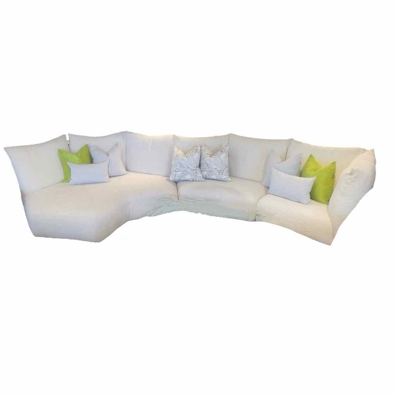 'Standard' White Chenille Modular Chaise Sofa - AS IS