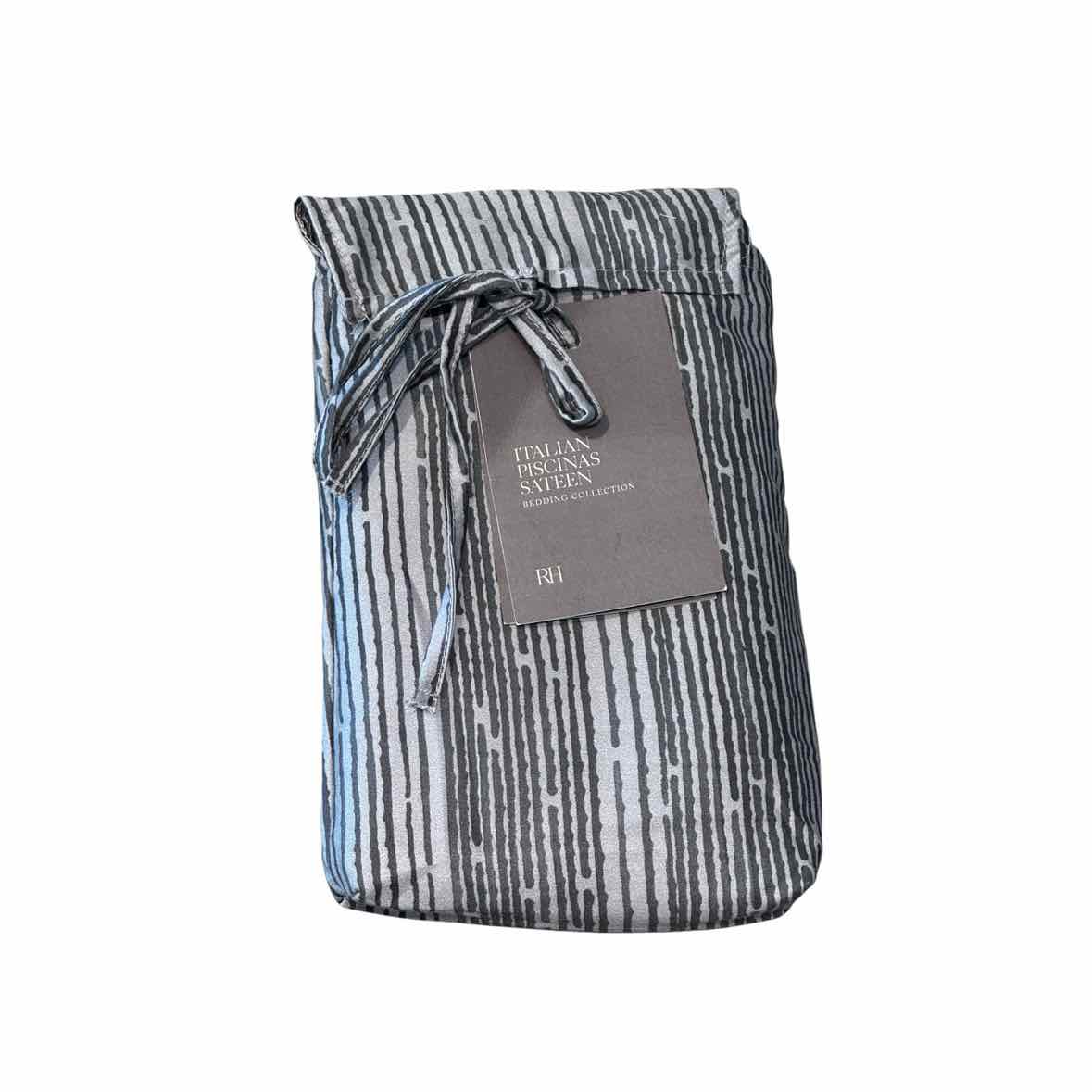 Italian Piscinas Sateen Grande King Sham in Gray by RH - colletteconsignment.com