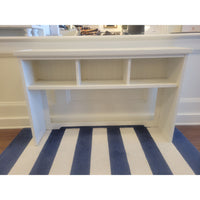 Vintage White Painted Wood Console Table w/ Open Storage - colletteconsignment.com