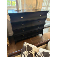 Custom Chocolate Stained Quartered Oak Standing Dresser w/ Fluted Sides - colletteconsignment.com
