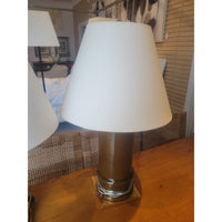 PAIR of Glazed Table Lamps on Gold Gilt Bases by Christopher Spitzmiller (AS IS) - colletteconsignment.com