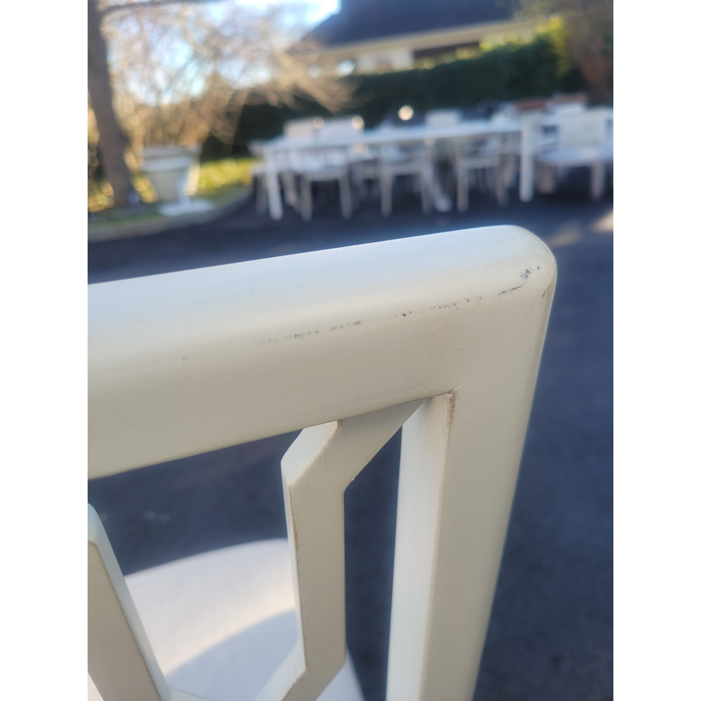 SET of 4 Blonde Wood Lattice Folding Chairs