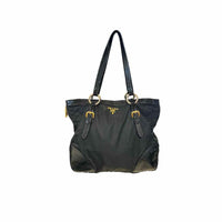 Women's Prada Exspandable Black Satchel w/Gold Hardware