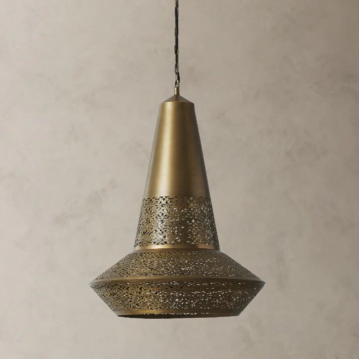 2XB5693K - Pierced Brass Pendant Light