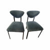 PAIR of Custom Dark Green Performance Velvet Chairs w/ Black Steel Legs