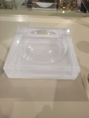 Lucite Square Block Dish