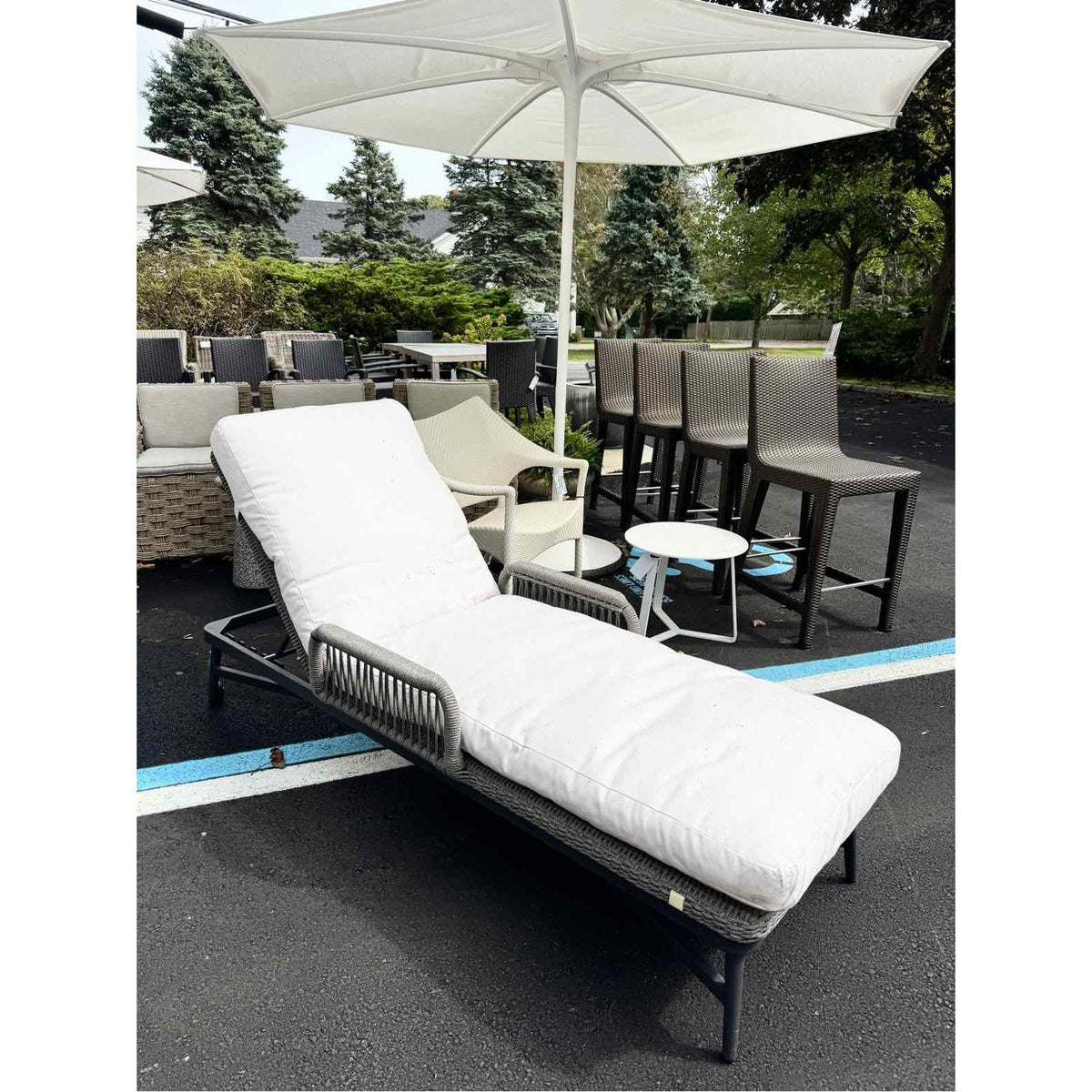 PAIR of 'Hendrick' Adjustable Gray Rope Chaise Lounges by Made Goods