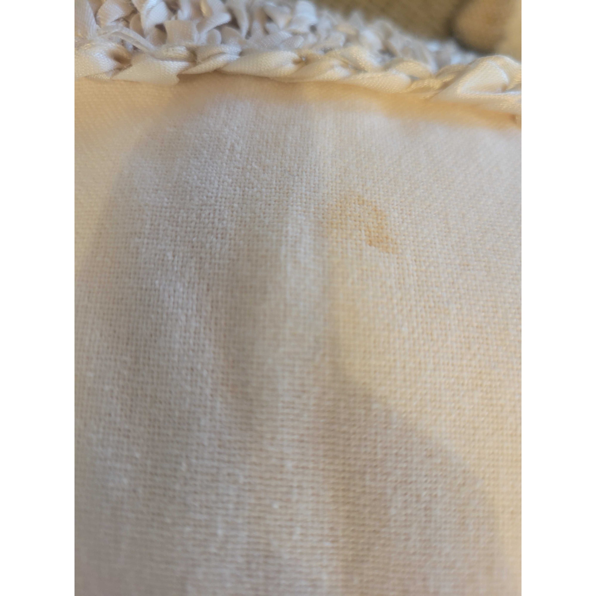 Beige Woven Square Pillow by Donna Karan w/ Down Insert - AS IS