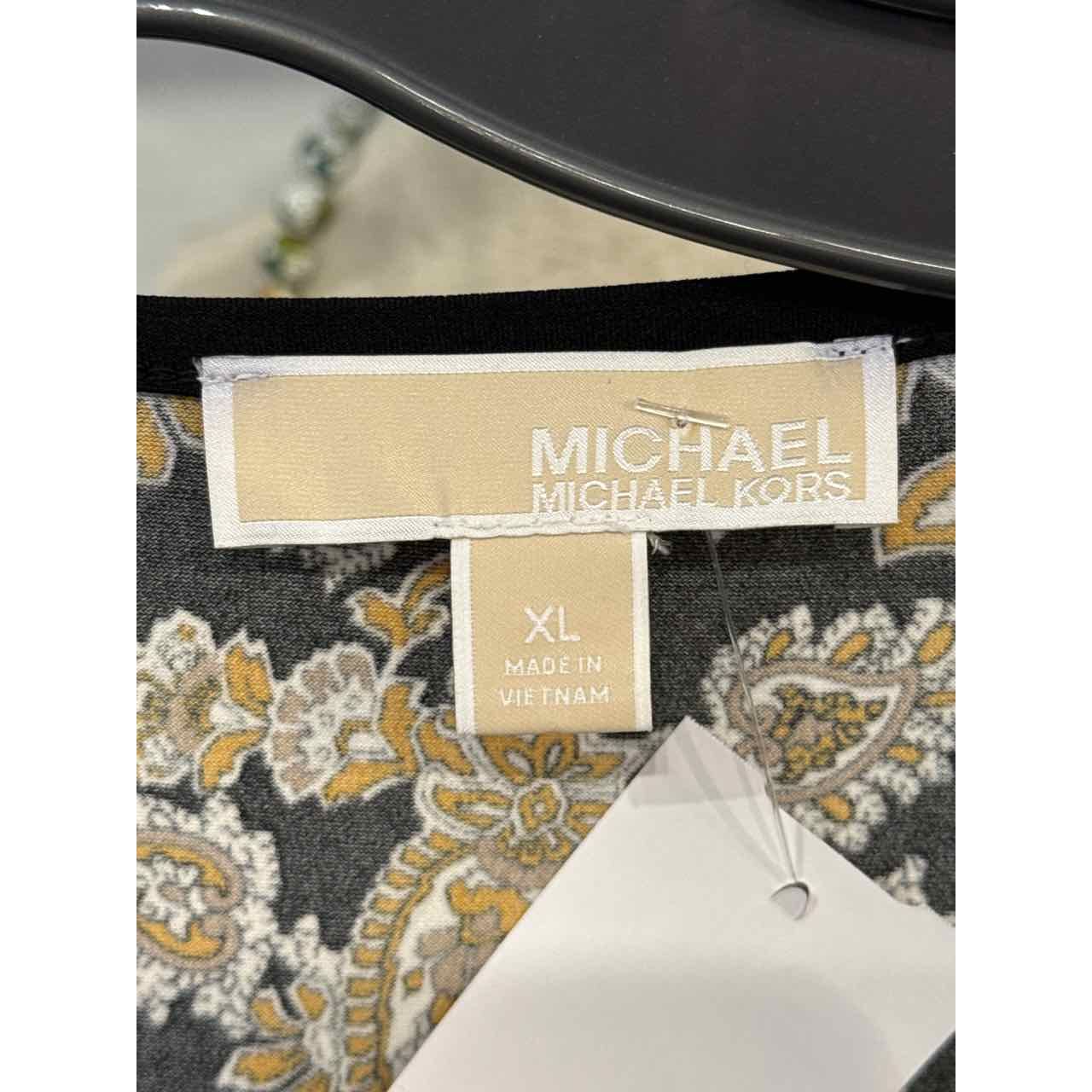 Michael Michael Kors Size XL Black Brown Yellow Cardigan
