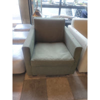 Sage Green Fabric Lounge Chair by Cappellini (AS IS) - colletteconsignment.com