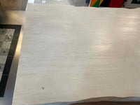 Bleached Mango Slab Live Edge Dining Table on Iron Legs by Christian Dunbar