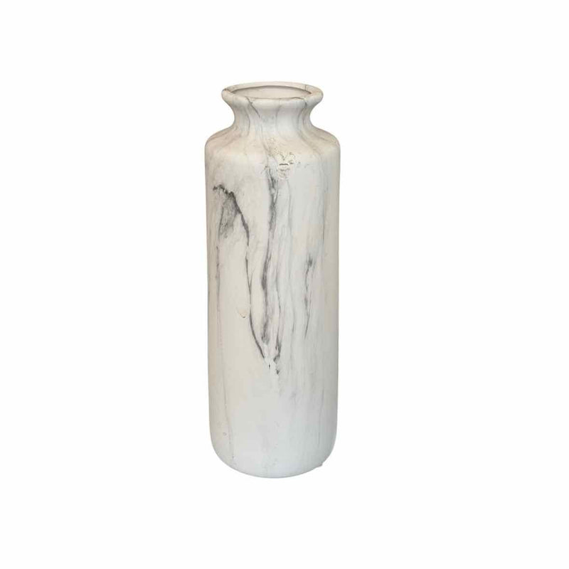 Lg White Marble Vase - colletteconsignment.com