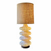 Vintage Murano Glass Pagoda Lamp by Carlo Nason for Mazzega w/ Burlap Shade
