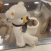 Ceramic Polar Bear Vessel w/ Plaid Ribbon