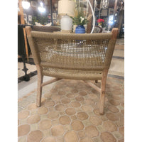 'Fiona' Teak Lounge Chair w/ Wicker Seat & Back by La Grange