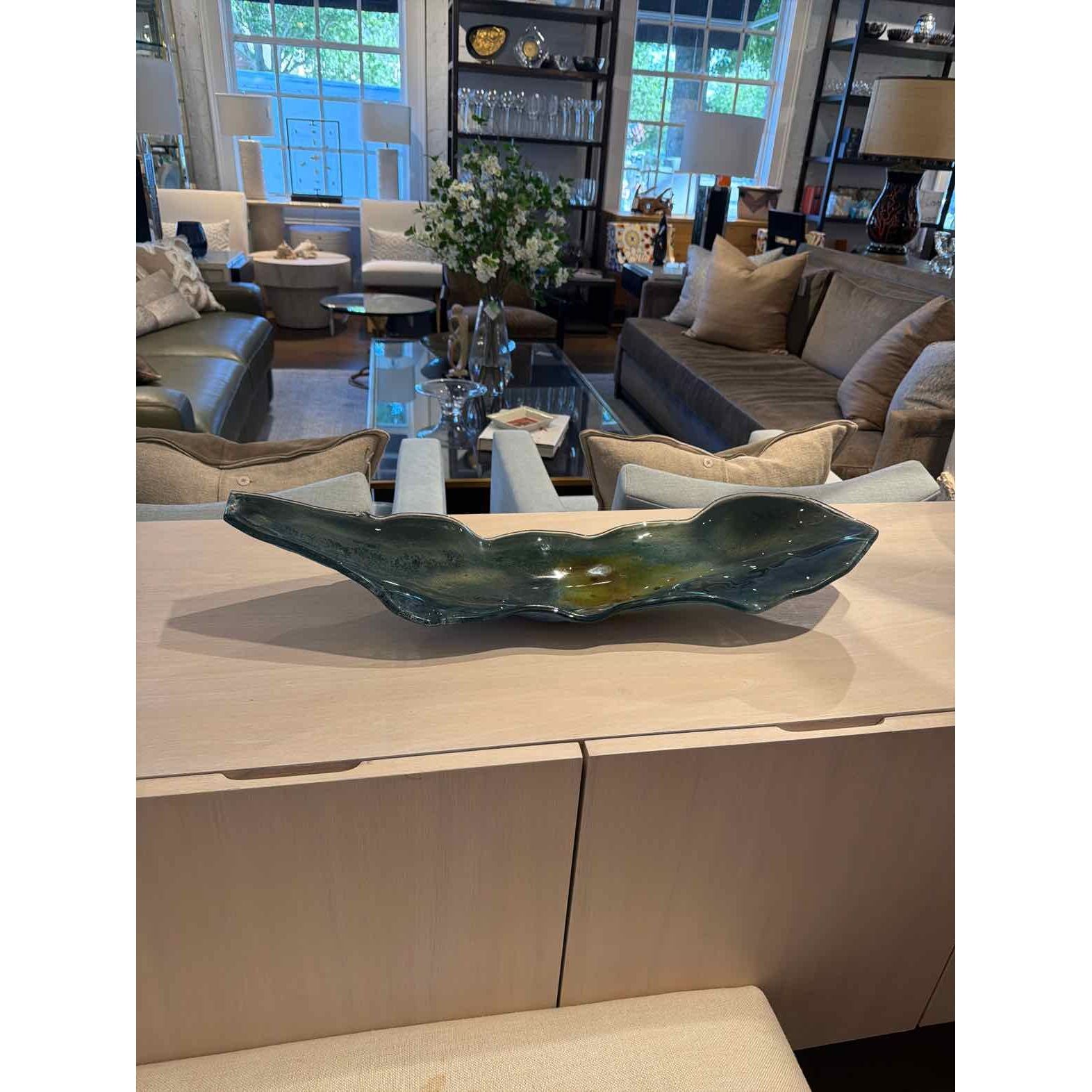 Hand-Blown Glass Decorative Bowl