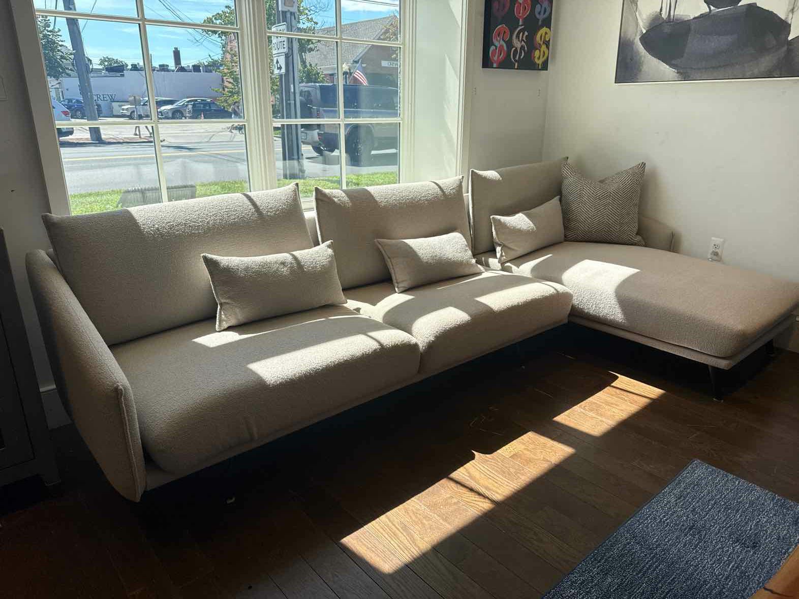 Beige Textured Two Pc Sectional w/Chaise by STUA for DWR